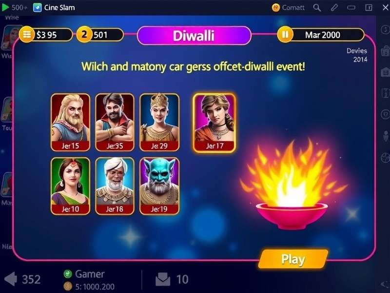 Cine Smash Slam character selection screen